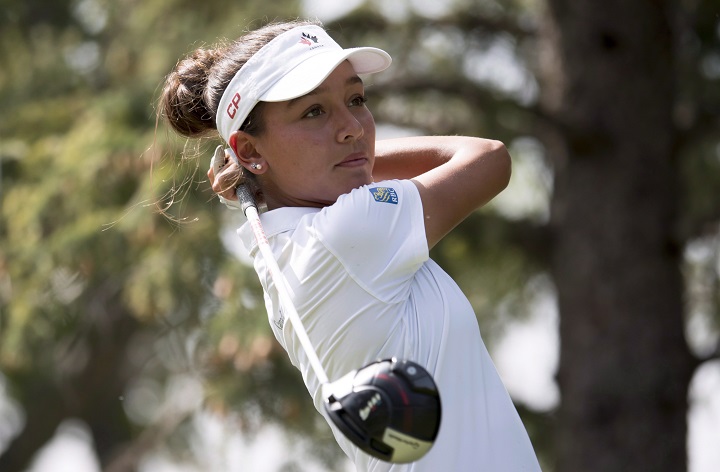 Celeste Dao of Ile-Perrot, Que., seen here teeing off during the CP Women's Open in Regina, is playing in the 2019 U.S. Women’s Open.
