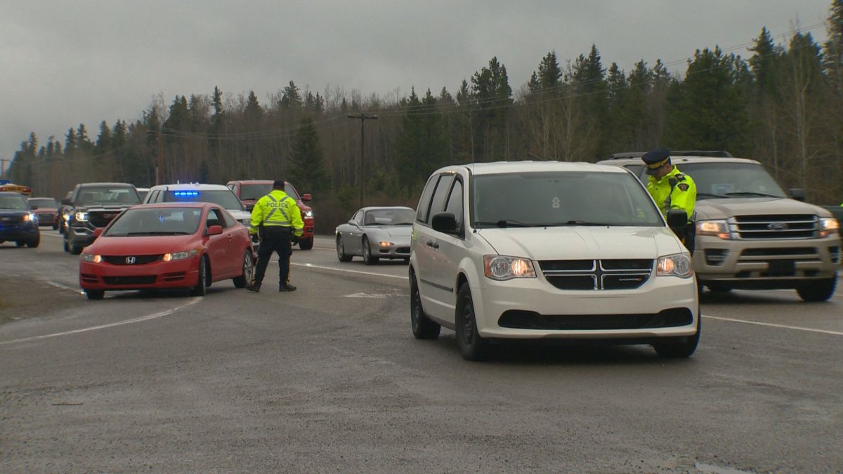 RCMP perform a checkstop in Alberta Thursday, May 16, 2019 ahead of the May long weekend.
