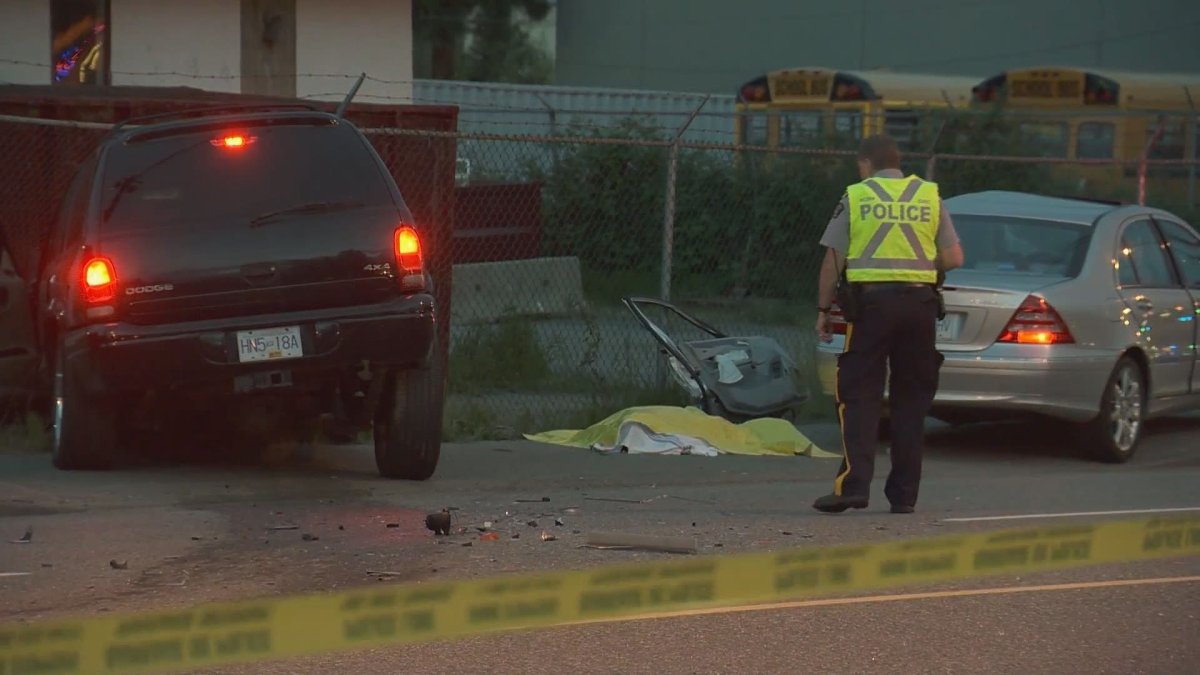 Police at the scene of a collision in Coquitlam that left one person dead Thursday, May 23, 2019.