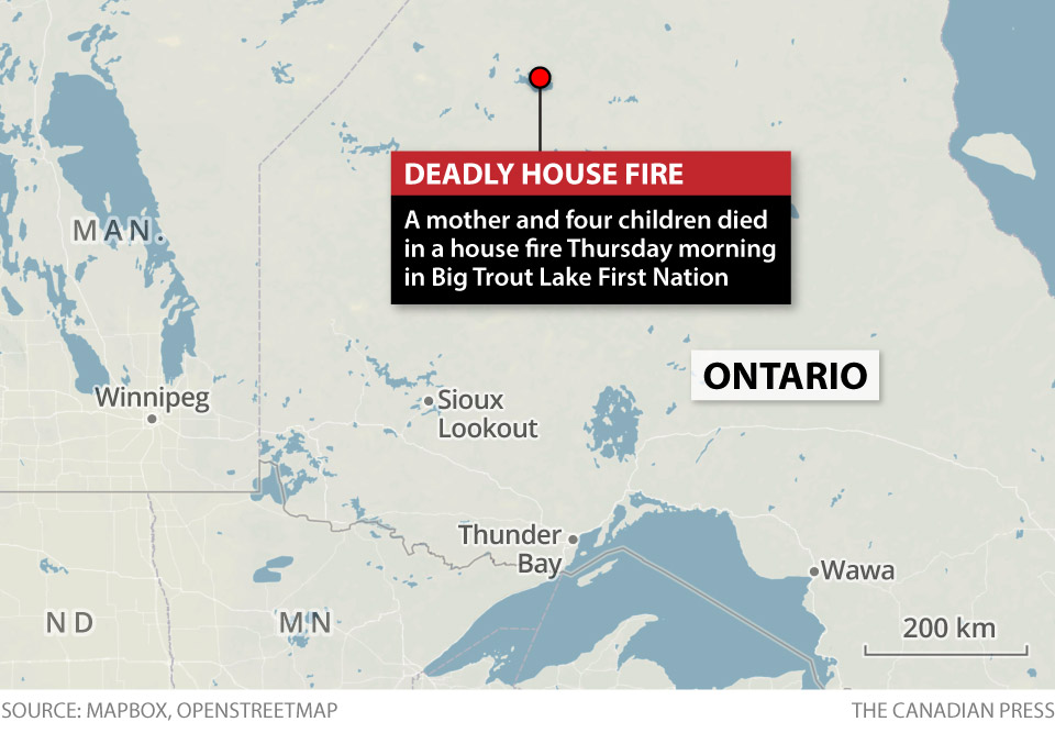 Smoke inhalation cause of 5 deaths in northern Ontario First Nation - image