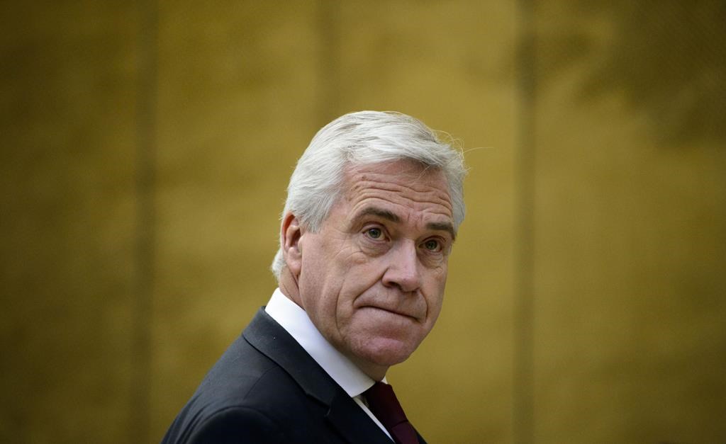 Dwight Ball, Premier of Newfoundland and Labrador, arrives to appear as a witness at a Senate Committee on Energy, the Environment and Natural Resources in the Senate of Canada Building in Ottawa on Thursday, Feb. 28, 2019.