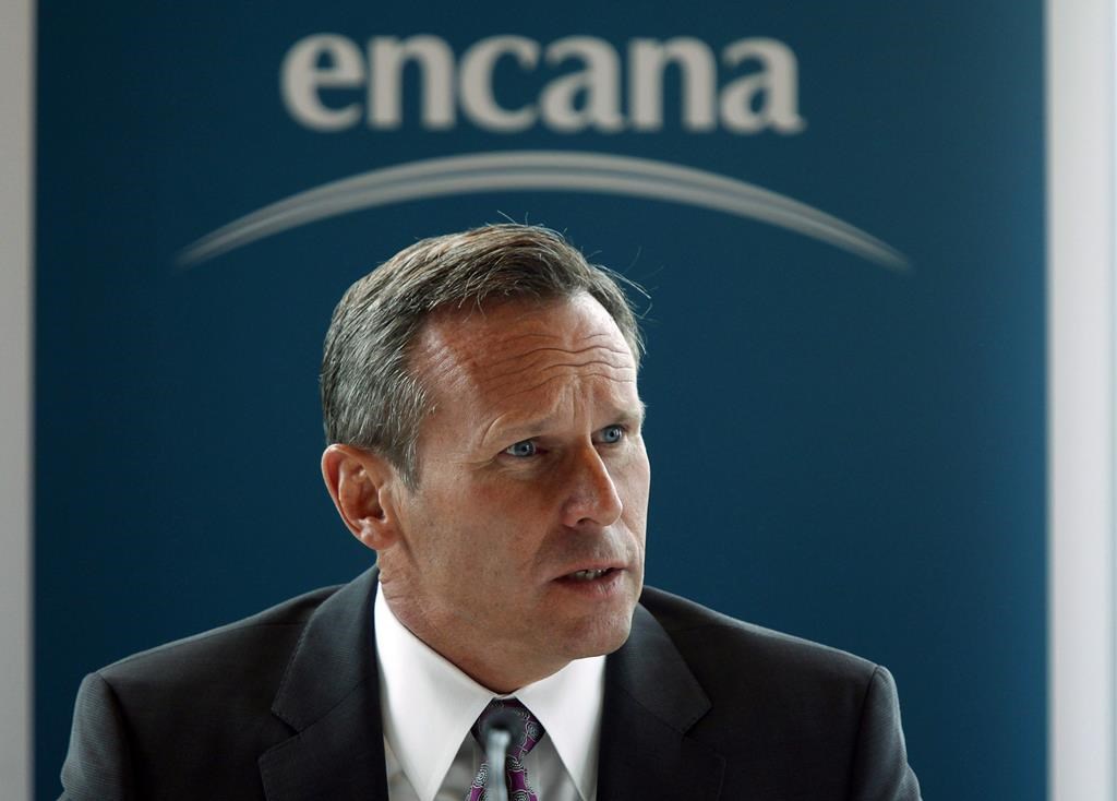 Chief Executive Officer of Encana Doug Suttles speaks to reporters in Calgary, Alta., Tuesday, June 11, 2013.