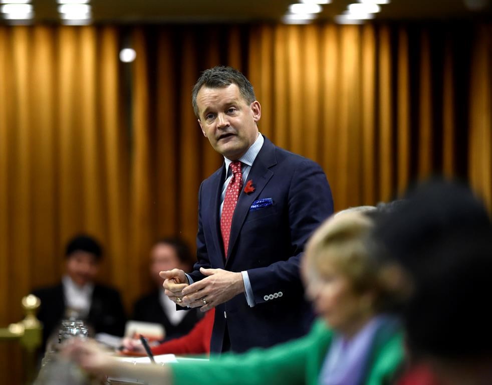 Indigenous Affairs Minister Seamus O'Regan rises during Question Period in the House of Commons on Parliament Hill in Ottawa on Thursday, May 16, 2019. THE CANADIAN PRESS/Justin Tang.