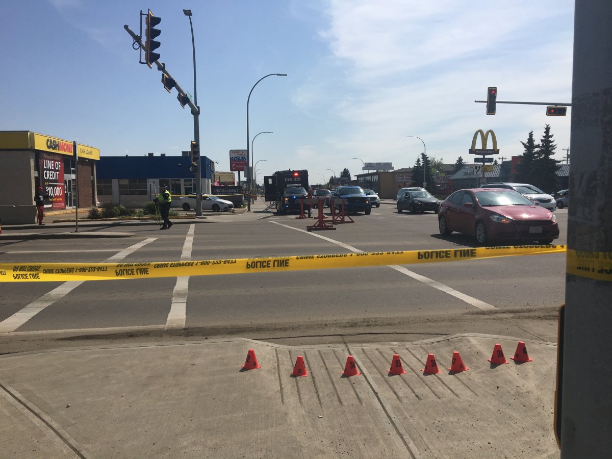 Police investigate a hit-and-run collision involving a cyclist early Saturday morning. May 25, 2019.