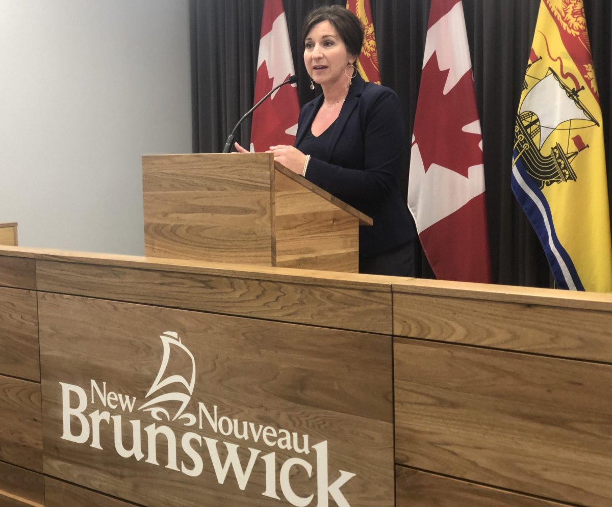 New Brunswick Attorney General Andrea Anderson-Mason makes an announcement on May 16, 2019.