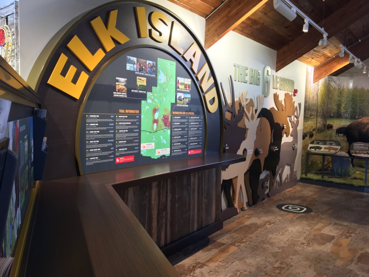 Officials unveil the new Wahkotowin Visitor Information Centre at Elk Island National Park.
