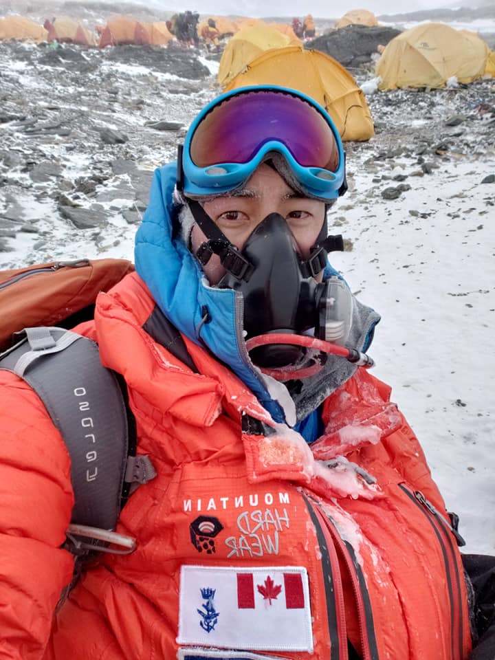 Dare after returning safely to Camp Three after a successful, but harrowing ascent. “I look actually better than I feel here, but trust me, I’m completed exhausted and I’m covered in ice,” he said.