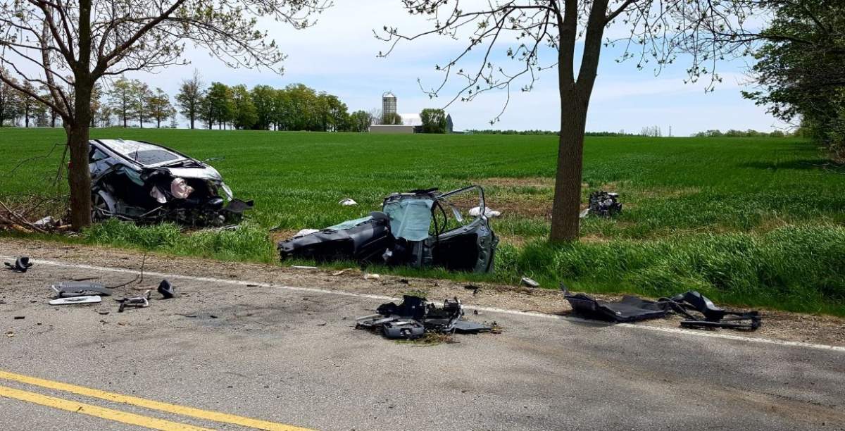 Scene from the crash early Sunday morning.