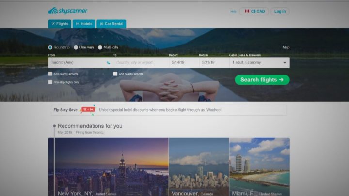 Online travel site Skyscanner.ca