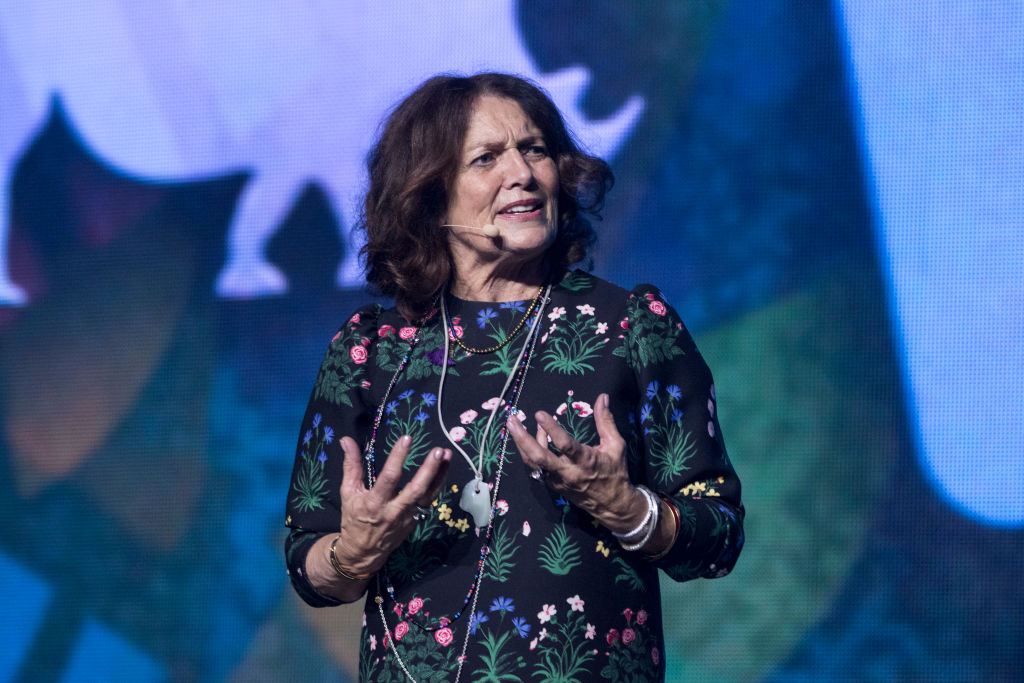 Author Margaret Trudeau speaks at WE Day Family Vancouver at Rogers Arena on November 21, 2018 in Vancouver, Canada. 