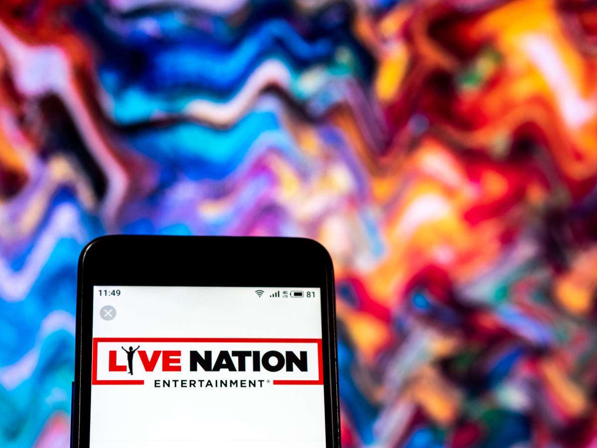 The Live Nation entertainment company logo seen displayed on a smartphone.
