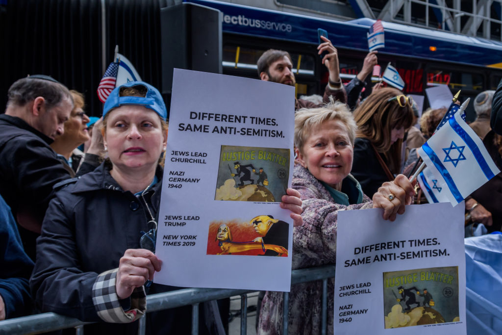 Jewish organizations held a protest outside The New York Times offices, over the alleged anti-Semitic cartoon published in the newspaper.