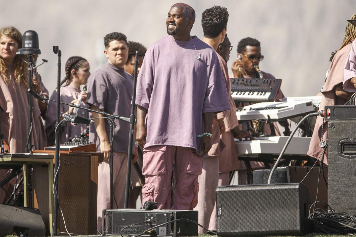 Kanye West performs Sunday Service during the 2019 Coachella Valley Music and Arts Festival on April 21, 2019 in Indio, Calif. (Photo by Rich Fury/Getty Images for Coachella)