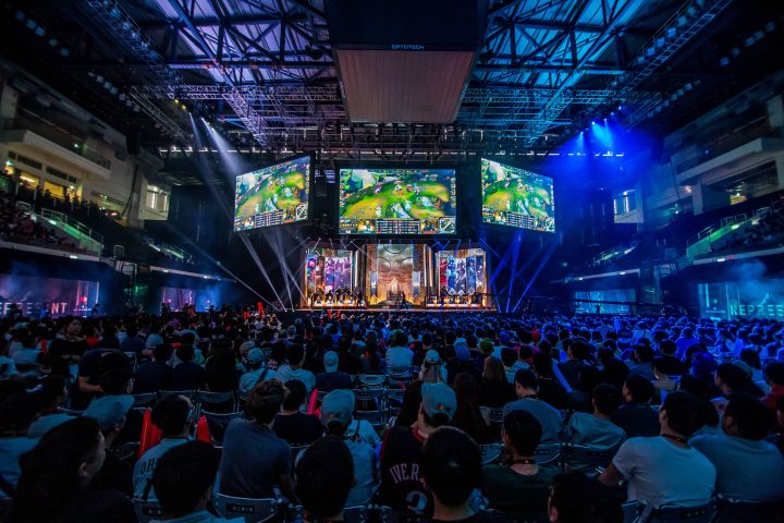 Full crowd and stage at League of Legends Mid-Season Invitational Finals on May 19, 2019 in Taipei, Taiwan.