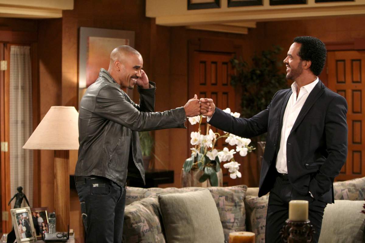 Pictured: (L-R) Shemar Moore and Kristoff St. John. (Photo by Sonja Flemming/CBS via Getty Images)