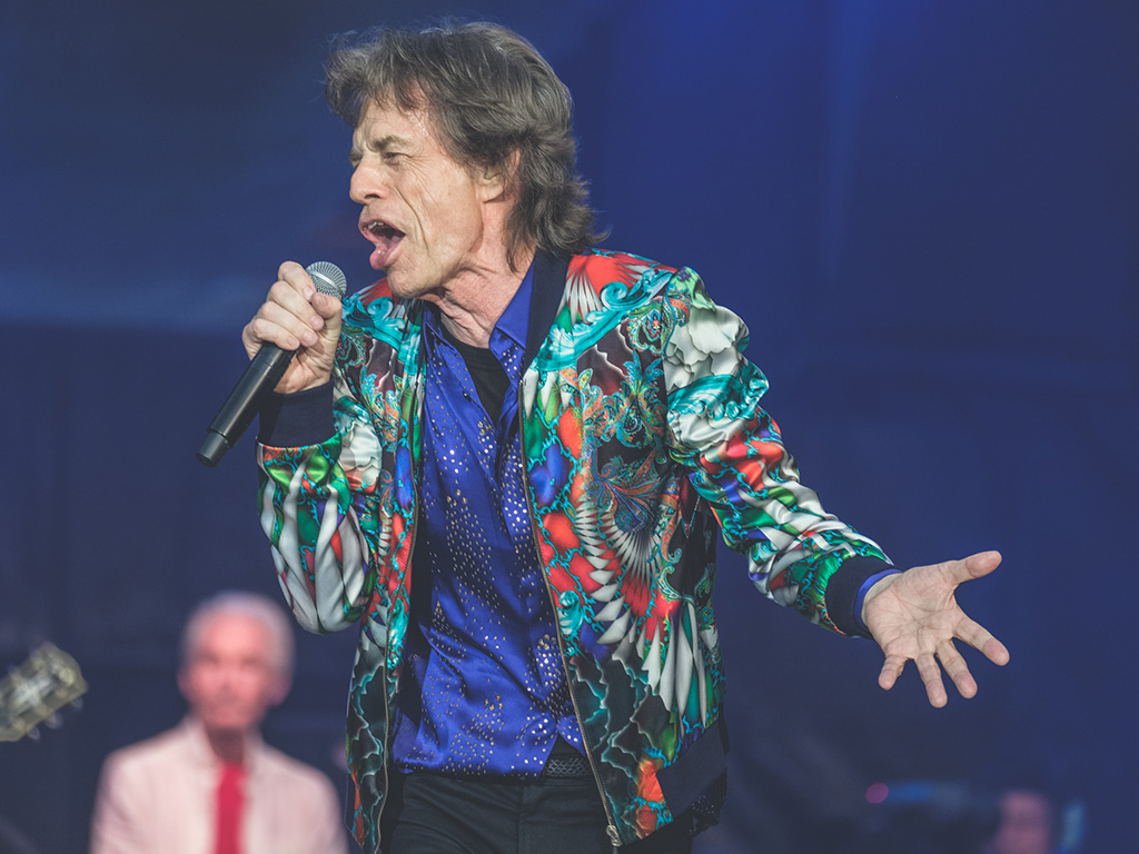 Mick Jagger from The Rolling Stones performs live on stage at Twickenham Stadium on June 19, 2018 in London, England.