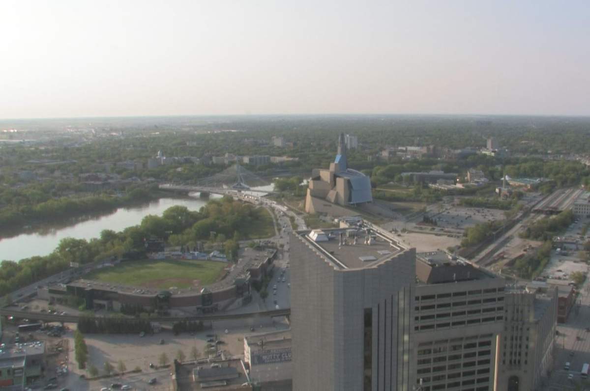 Winnipeg under a haze on May 29, 2019.