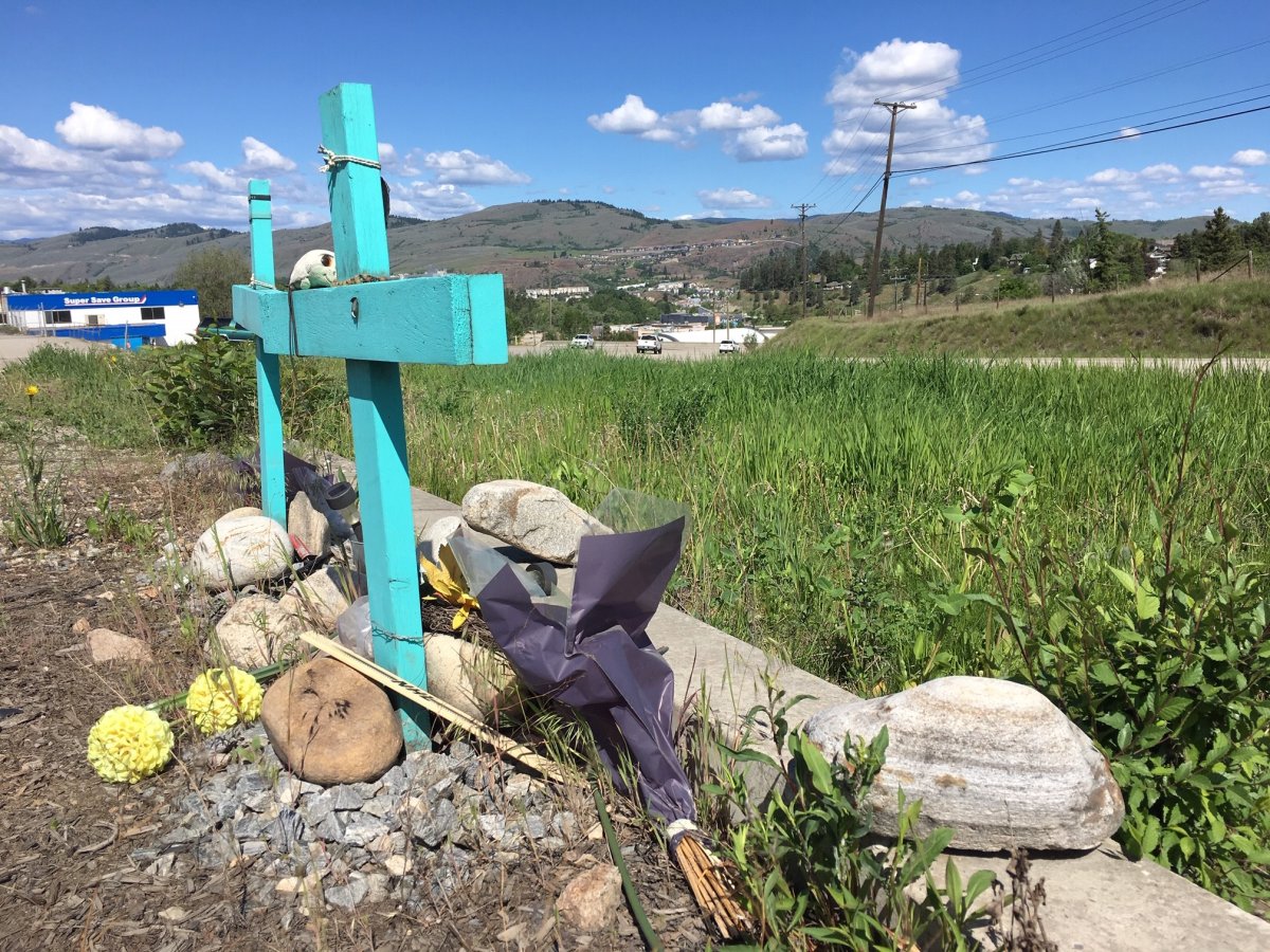 Memorials on Highway 6, near the scene of Sunday's fatal crash in Vernon, where several other people have also lost their lives.