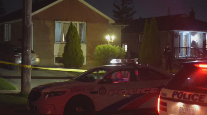 Toronto police at a residence on Hinton Road for a stabbing Monday morning.