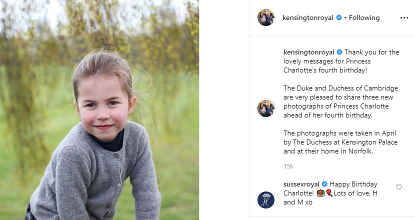 Meghan Markle, Prince Harry send sweet birthday message to Princess Charlotte - image