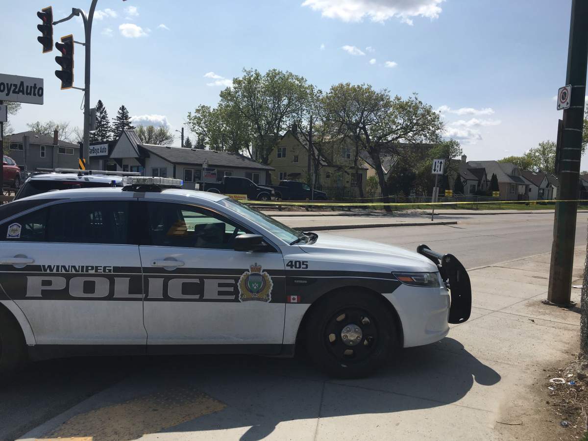 Police at the scene on Nairn Avenue near Watt Street.