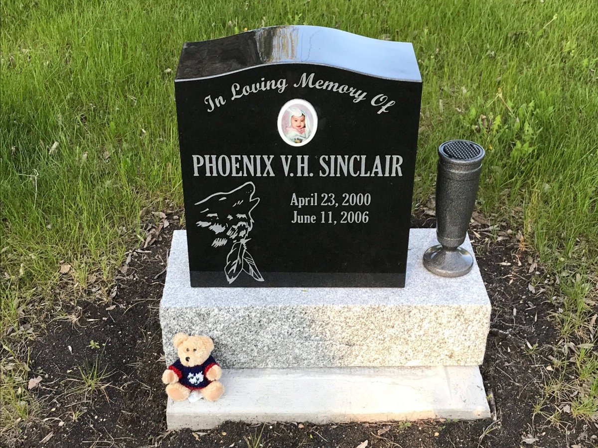 Phoenix Sinclair's headstone.