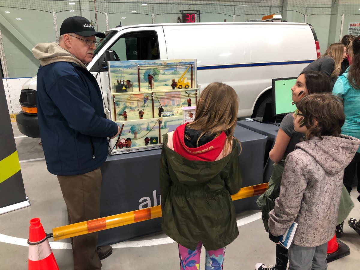 Alectra Utilities speaking with students at Emergency Preparedness Day in Guelph in 2019.