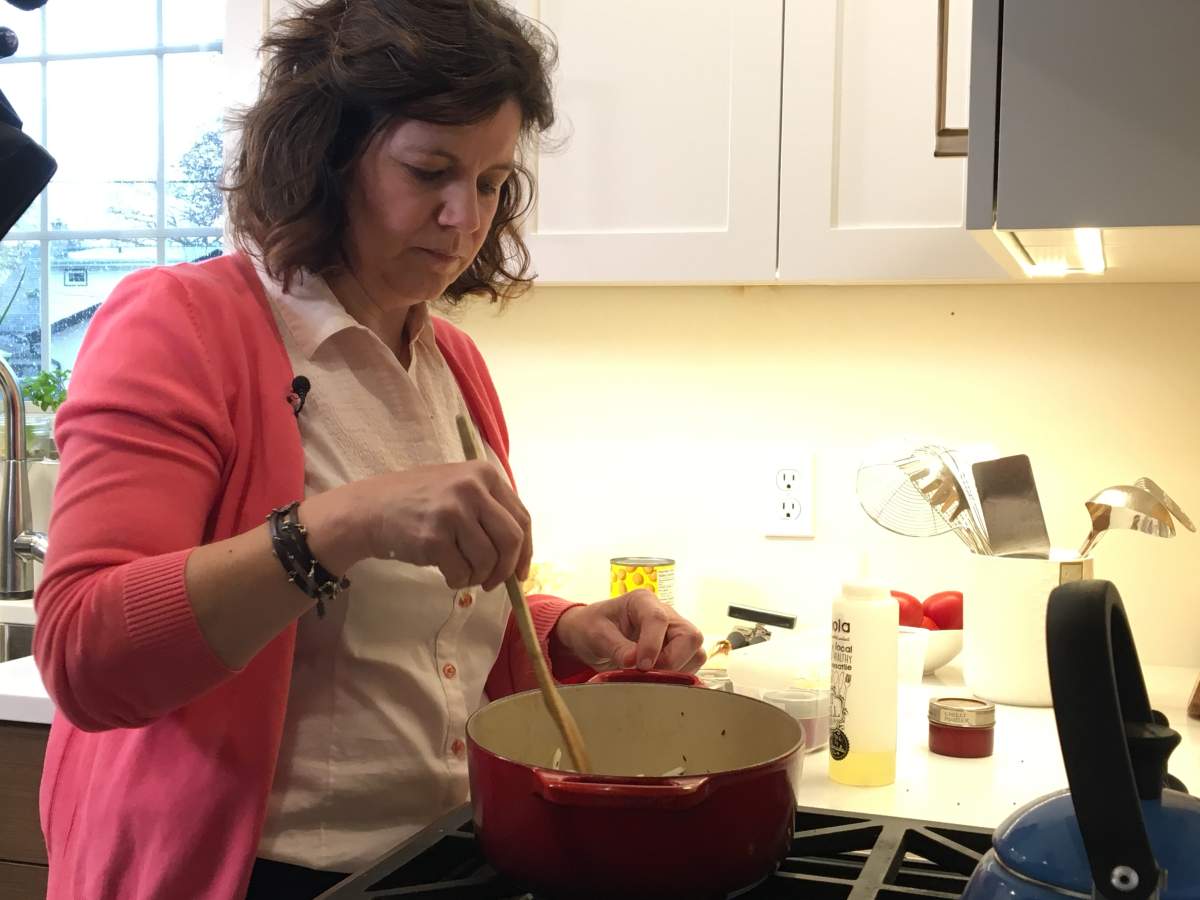 Getty Stewart prepping a meal