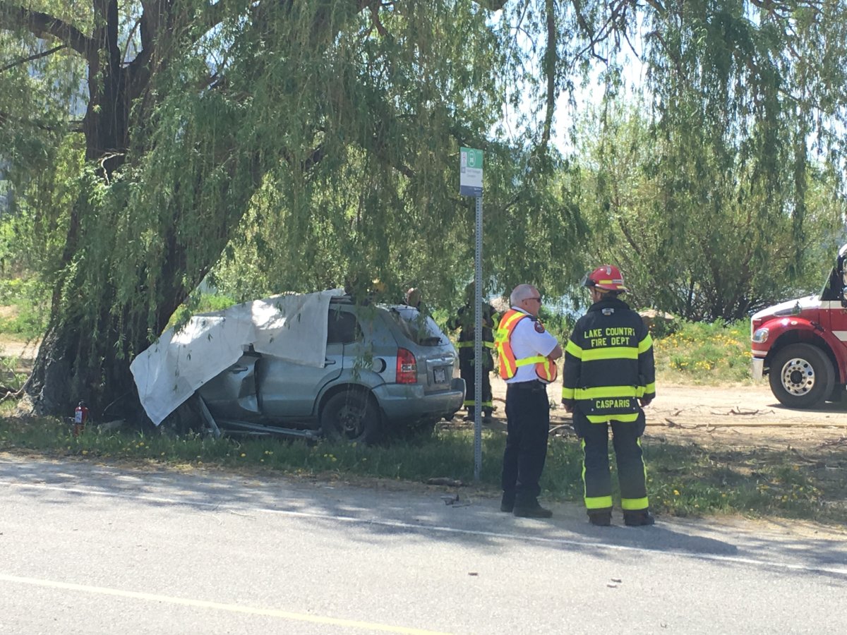 One man is dead after a single-vehicle accident in Lake Country, according to witnesses on scene. 