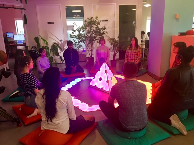 A meditation session.