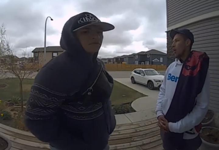 Alberta RCMP are looking for two suspects after a teen's car was stolen at gunpoint on Saturday, May 18, 2019.