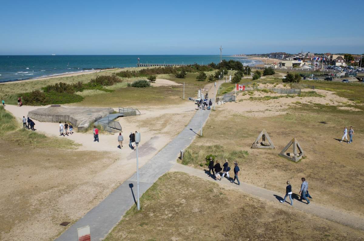The site where the Juno Beach Centre is located was the scene of intense fighting during the D-Day landings and is surrounded by remnants of the Atlantic Wall.