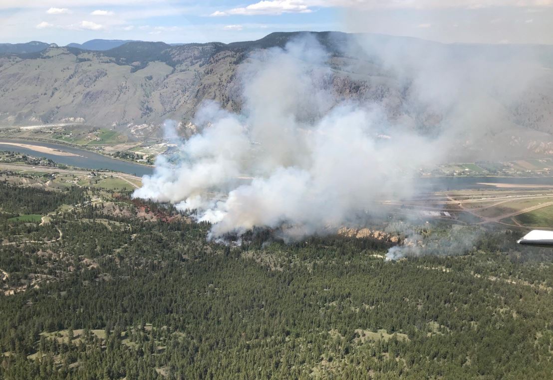 A 19 hectare wildfire that broke out east of Kamloops, B.C. on Sunday afternoon may have been caused by a CN train. 