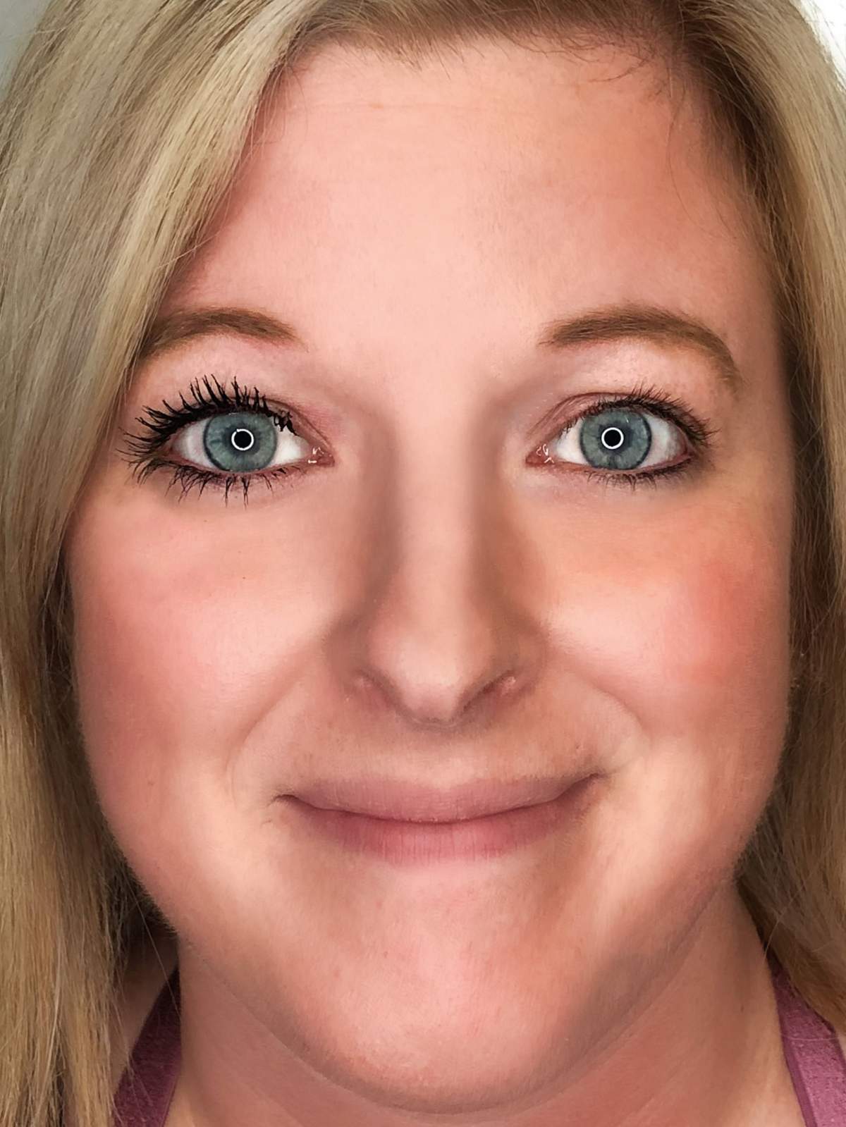 Katie Scott with her winning mascara (on the left). Photo by Laura Whelan