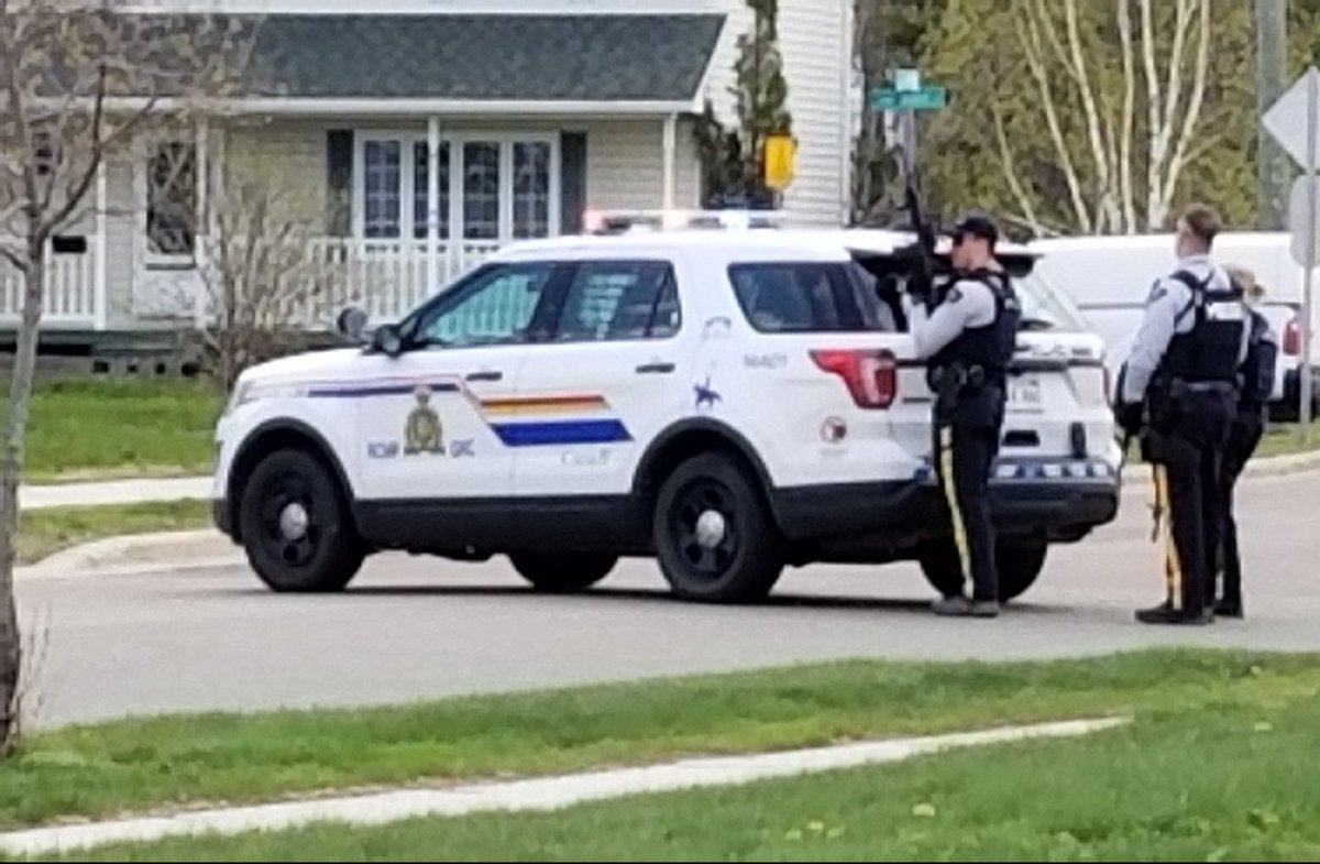 Heavily armed officers are on the scene in Moncton as RCMP conduct an operation on May 19, 2019.