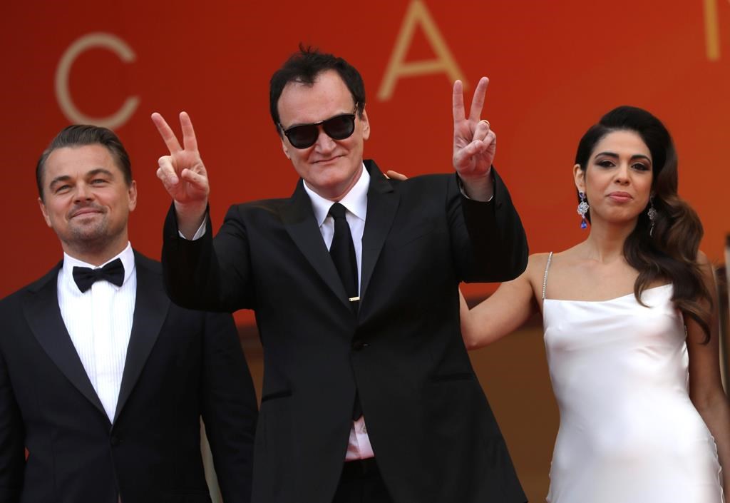 Leonardo DiCaprio, from left, director Quentin Tarantino and Daniela Pick pose for photographers upon arrival at the premiere of the film ‘Once Upon a Time in Hollywood’ at the 72nd international film festival, Cannes, southern France, on Tuesday, May 21, 2019.