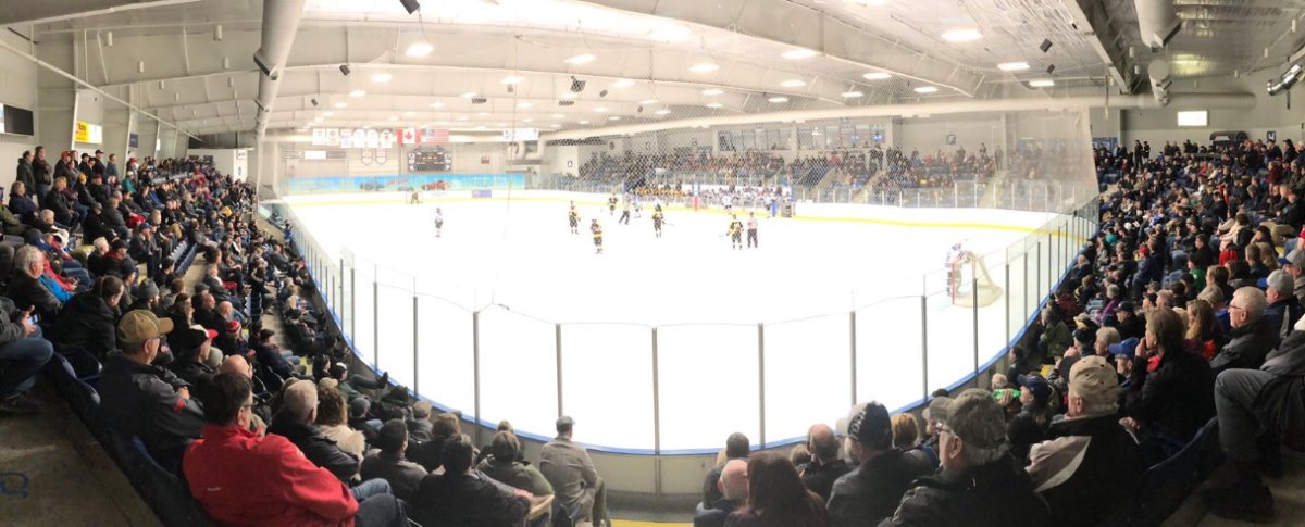 London Nationals taking on the Waterloo Siskins at the Western Fair Sports Centre.