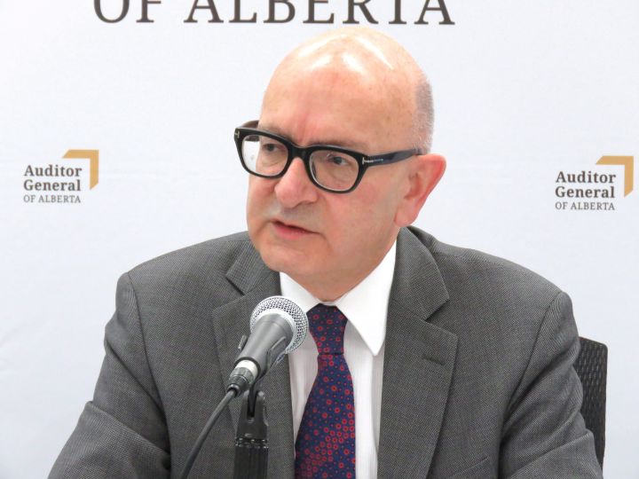 Merwan Saher speaks at a press conference in Edmonton on Thursday, Feb. 22, 2018. 