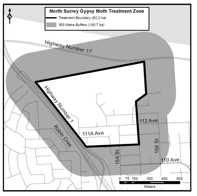 Gypsy moth treatment area.