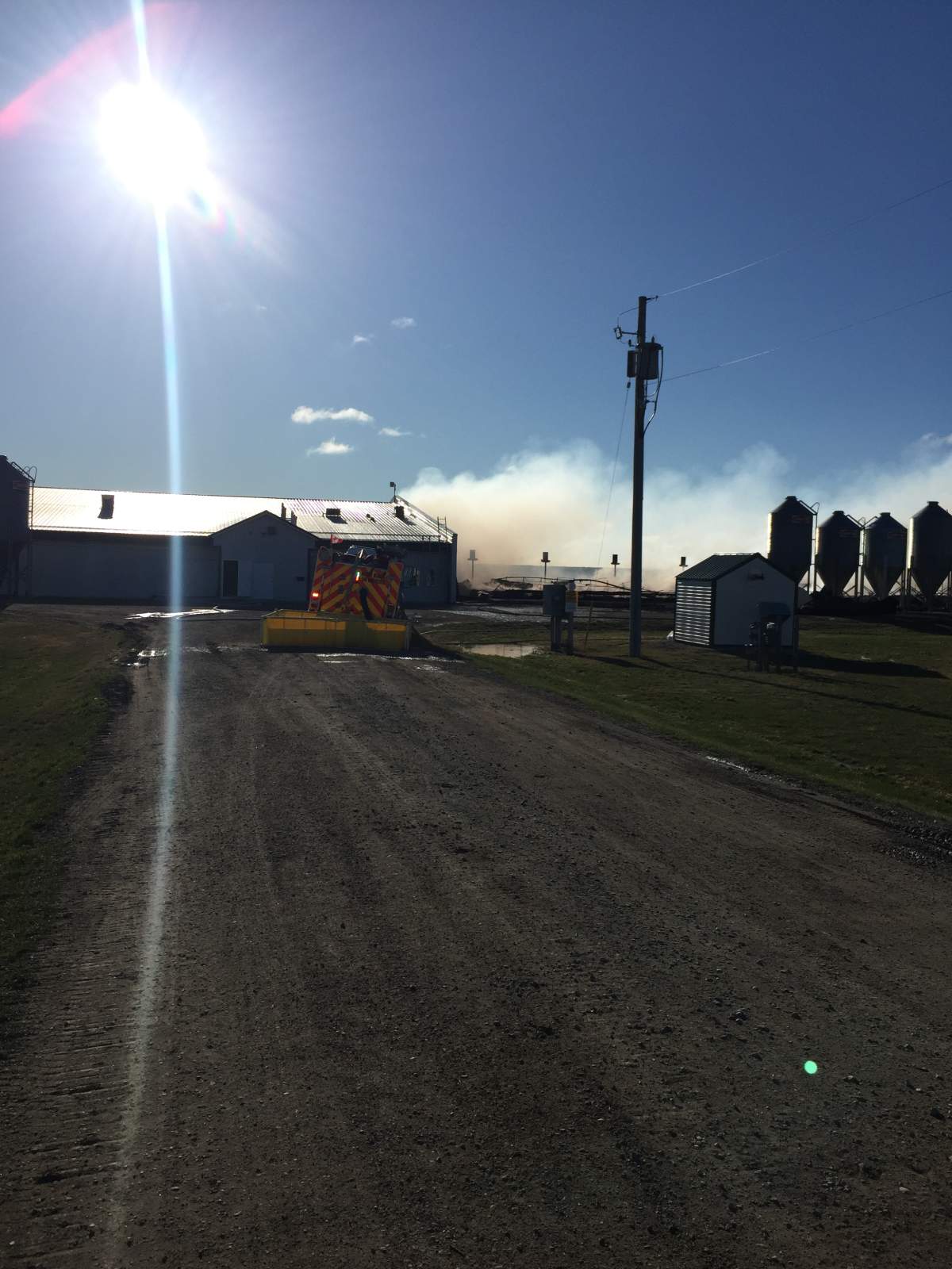 Hanover Firefighters work to put out the blaze