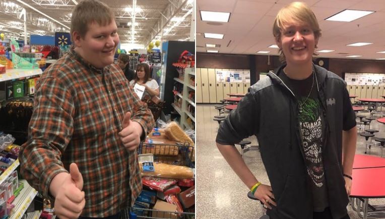 Michael Watson, pictured before and after his weight loss journey.