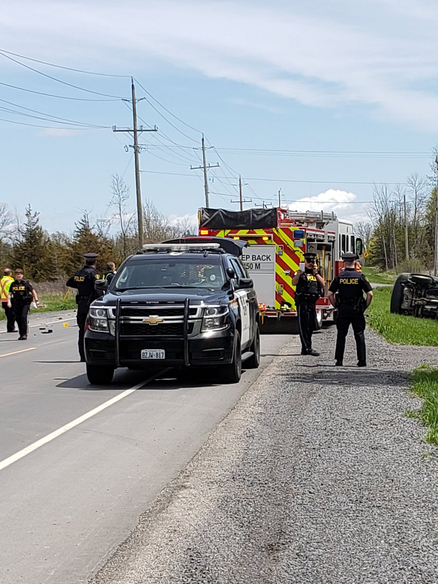 OPP have closed County Road 2 after a three-vehicle collision killed one person.