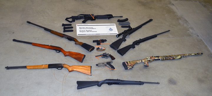 Twelve undeclared firearms and other goods were seized at the Saskatchewan Border on May 26, 2019.