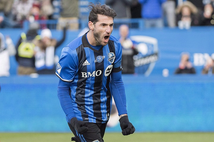 Montreal Impact's Ignacio Piatti reacts after scoring from the penalty spot during second half MLS soccer action against Toronto FC in Montreal, Sunday, October 21, 2018. The Impact's sagging offence will have to make do without star winger Ignacio Piatti for at least another week.THE CANADIAN PRESS/.