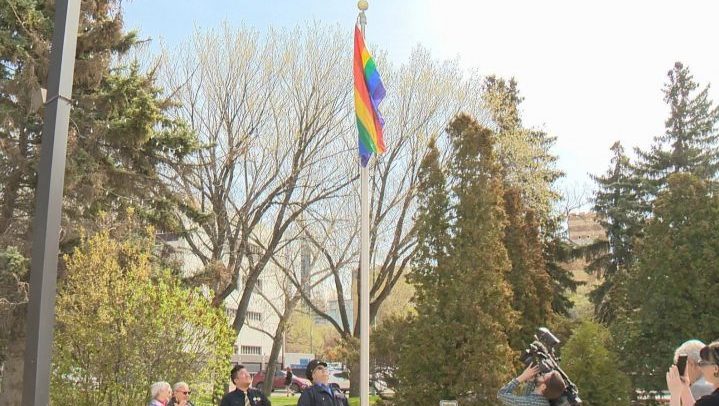 A pride flag was raised on the anniversary of the partial decriminalization of homosexuality in Regina May 14, 2019.