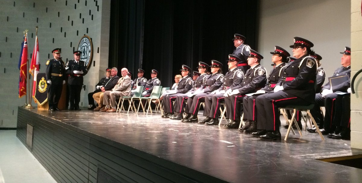 At a ceremony on Monday, 15 new members joined the Peterborough Police Service's auxiliary unit.