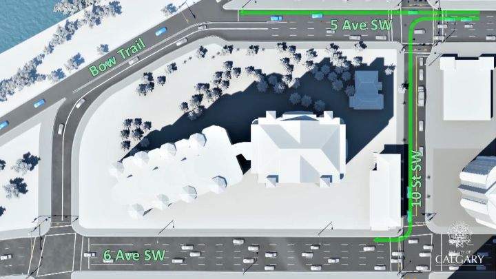 Lane reversals on 5 Avenue S.W.