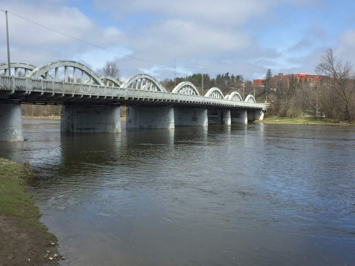 The bridge on King Street East over the Grand River.