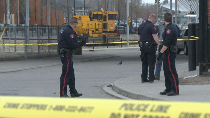 Calgary police responded to reports of a shooting near Riverfront Avenue on Monday, May 6, 2019.