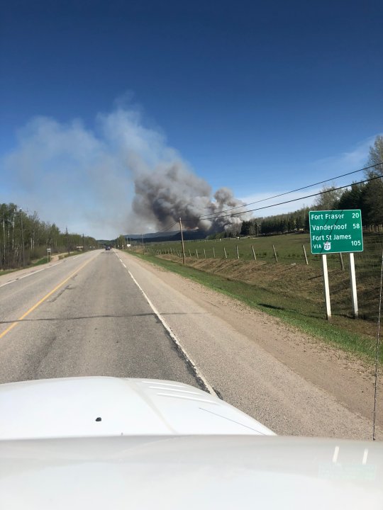 Wildfire burning near Fraser Lake, B.C. swells to 236 hectares
